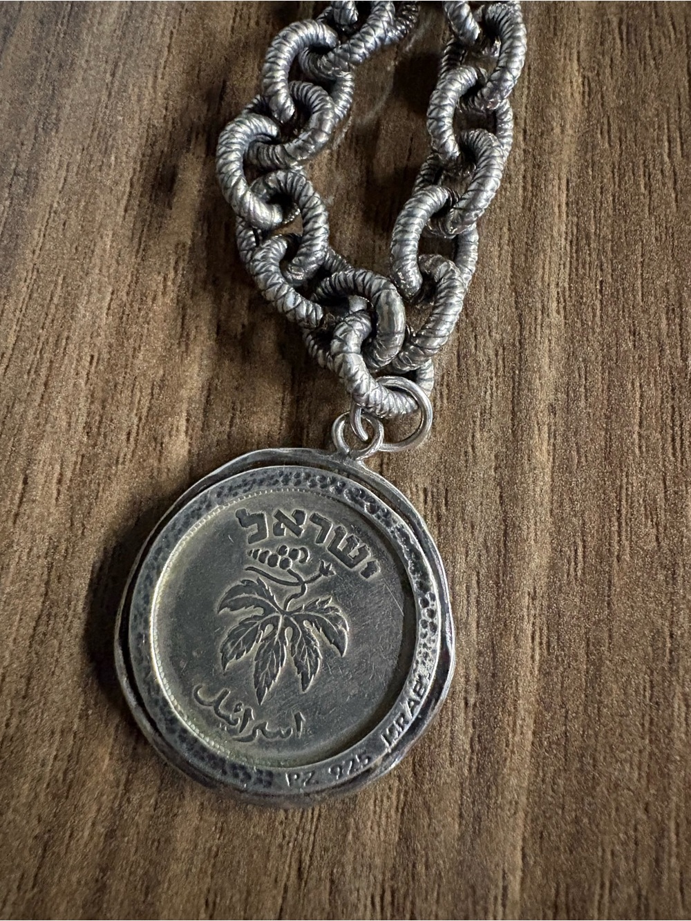 Silver 925 Chain Bracelet with Coin Charm - Picture 3 of 6